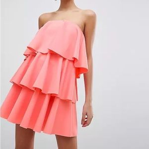 ASOS Design Bandeau tiered mini dress BNWT